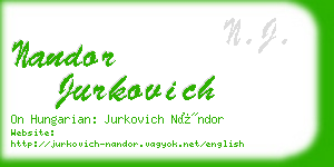 nandor jurkovich business card